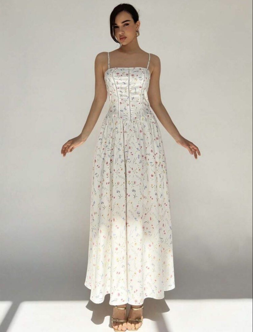 [Shein] Floral A-Line Slip Sundress (Category: Dresses) located in Manila. Submitted by summerdeclutters (Listing ID 1439149985, Image 3). Description: Women’s Ditsy Floral A-Line Slip Dress, Sundress 🌼 ♡ Color: Multicolor ♡ Size: XS ♡ Worn once only — still in good condition! ♡ Lightweight and comfortable fabric ♡ Flattering and easy to style ✨ ♡ Bought for ₱920 Perfect for brunch dates, vacations, picnics, and summer outfits 🌷 Open for discou