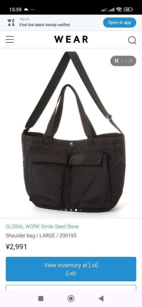 GLOBAL WORK Shoulder Bag Large 3-Way Bag (Category: Shoulder Bags) located in Angeles City. Submitted by wanday_dreamer (Listing ID 1439195314, Image 2). Description: 3-way bag perfect for everyday use - with multiple pockets for organization, with shoulder strap and a top handle - has a snap closure - pweding pang-gala bag or mommy bag, lagyan na lang liner No tag/ no label From Japan Adastria pull out Authentic from Japan Never used.