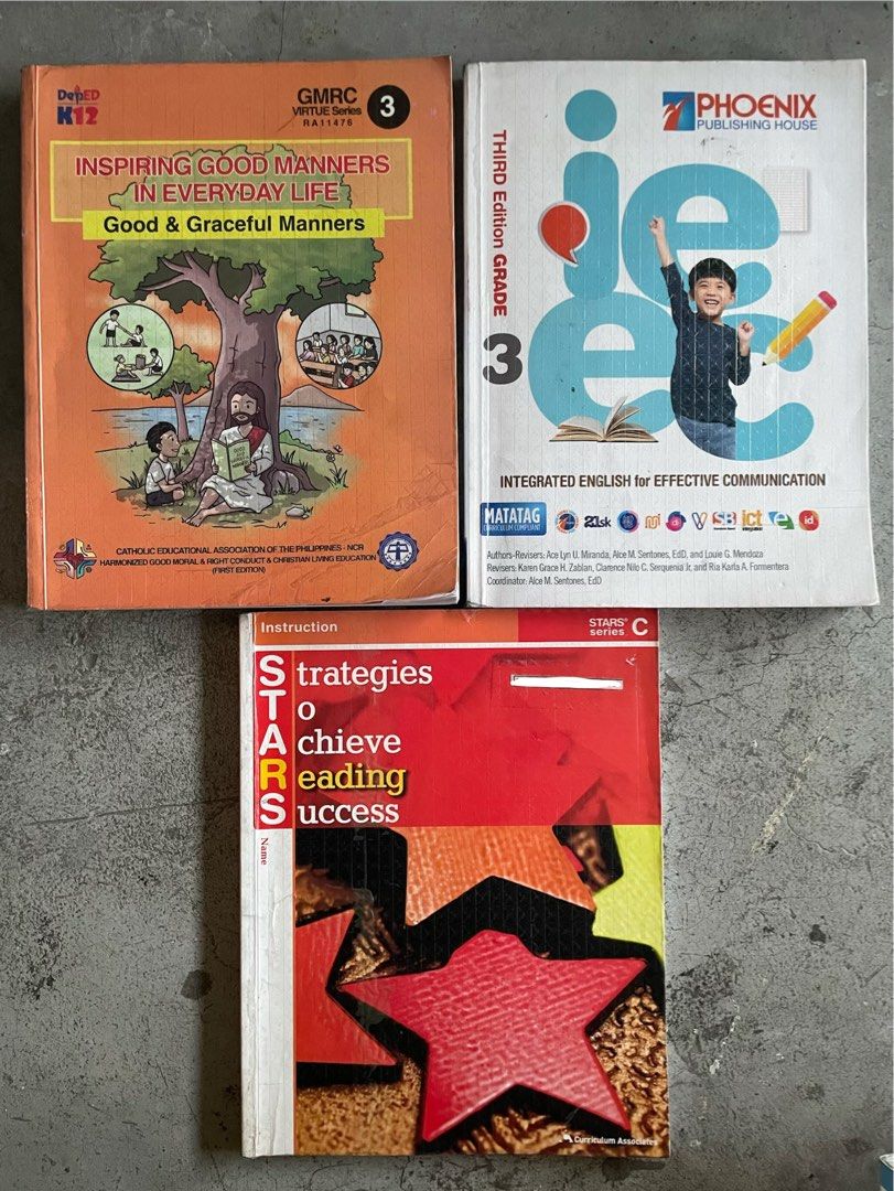 Grade 3 Textbooks (Category: Textbooks) located in Quezon City. Submitted by charlieviii (Listing ID 1439167737, Image 1). Description: P100/book SF and booking c/o buyer.