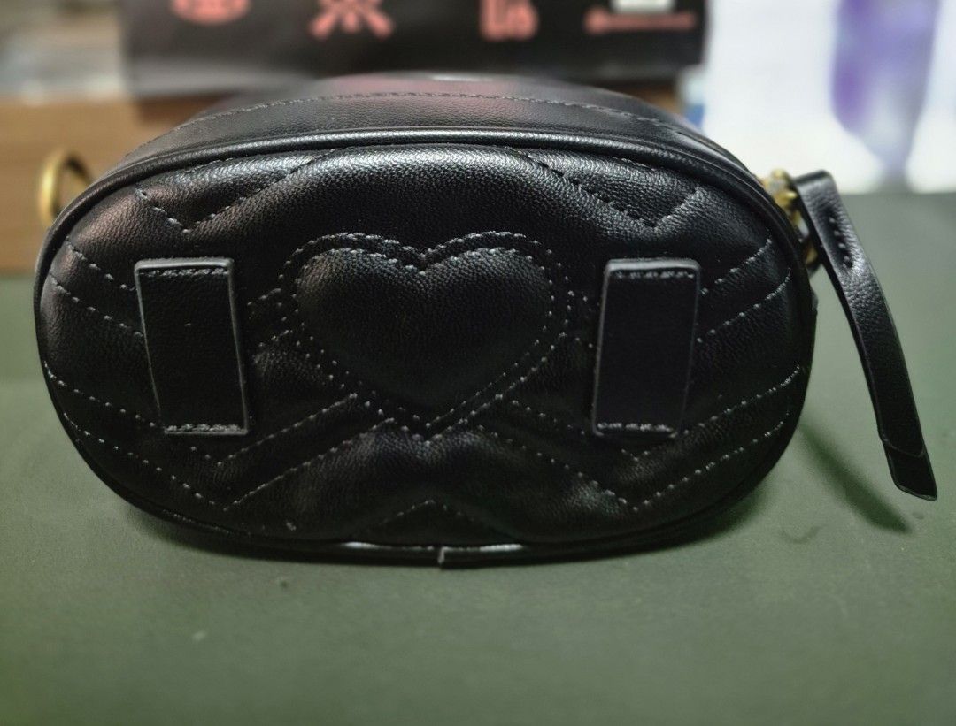 Gucci Crossbody Mini Bag (Category: Luxury Bags & Wallets) located in Manila. Submitted by sorayabarr50152 (Listing ID 1439075334, Image 3). Description: - premium Gucci GG Marmont Mini Bag - Black, quilted leather - Features the iconic GG logo.