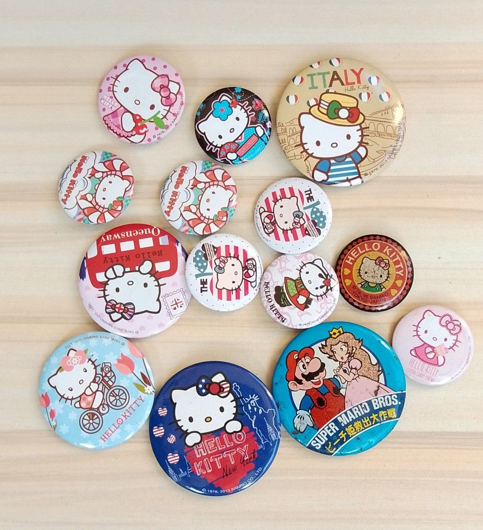 Hello kitty pin as is take all 190 (Category: Character Goods) located in Quezon City. Submitted by cjwstore (Listing ID 1439189588, Image 1). Description: check more photos QC area pick up.