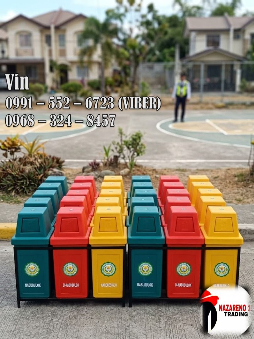 hooded trash bin medium (Category: Storage Boxes & Baskets) located in Bacoor. Submitted by zx400rr (Listing ID 1439070024, Image 1). Description: HOODED TRASH BIN Made in non-toxic Polyurethane Plastic Sizes in Small, Medium, Large, King Also available: - Metal Frame for 2 slots, 3 slots & 4 slots! - Segregation Label & Company Logo We also have: >> ROLLERKING TRASH BIN >> MOBILE BIN 1100LITERS >> DUST BIN WITH PEDAL 50LITERS For inquires: 0991 