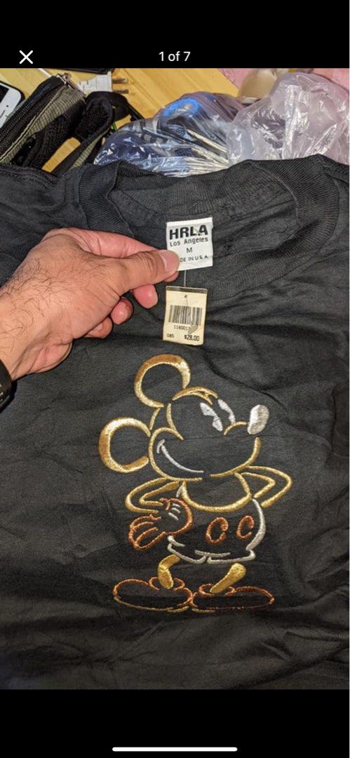 HRLA Mickey Mouse Embroidered T-shirt (Category: Tshirts & Polo Shirts ) located in Manila. Submitted by rmedz (Listing ID 1439230000, Image 2). Description: Vintage 90’s Mickey Brand new - Black HRLA T-shirt - Features an embroidered Mickey Mouse design - Size: M - Price: $28 - Made in the USA - Condition: Unworn Medium men’s Brand new Price: 850 + sf.