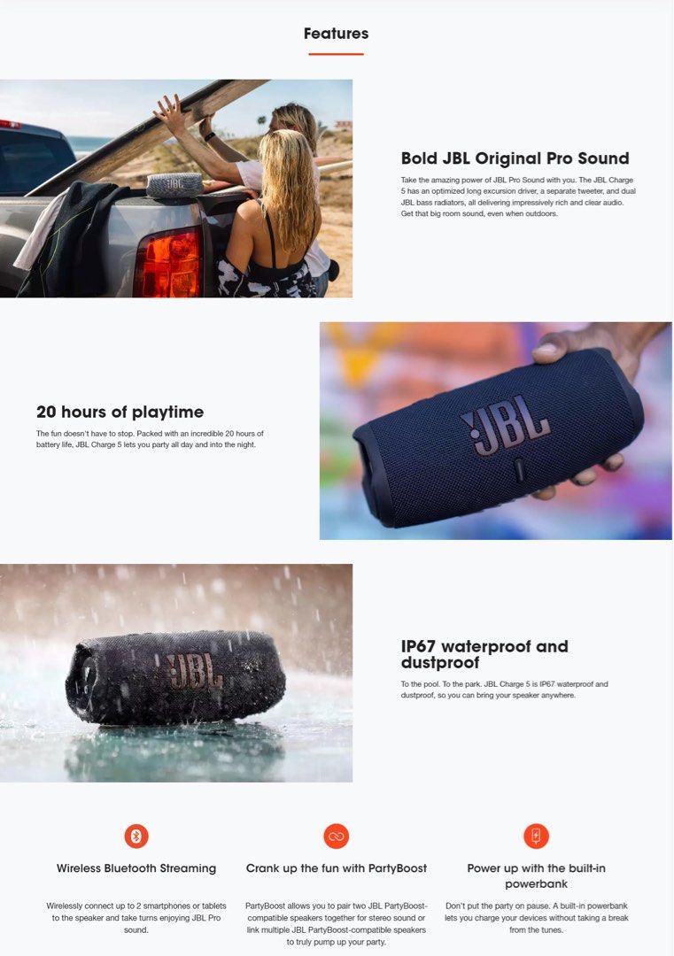 JBL Charge 5 Bluetooth Speaker - Blue460389875272929282