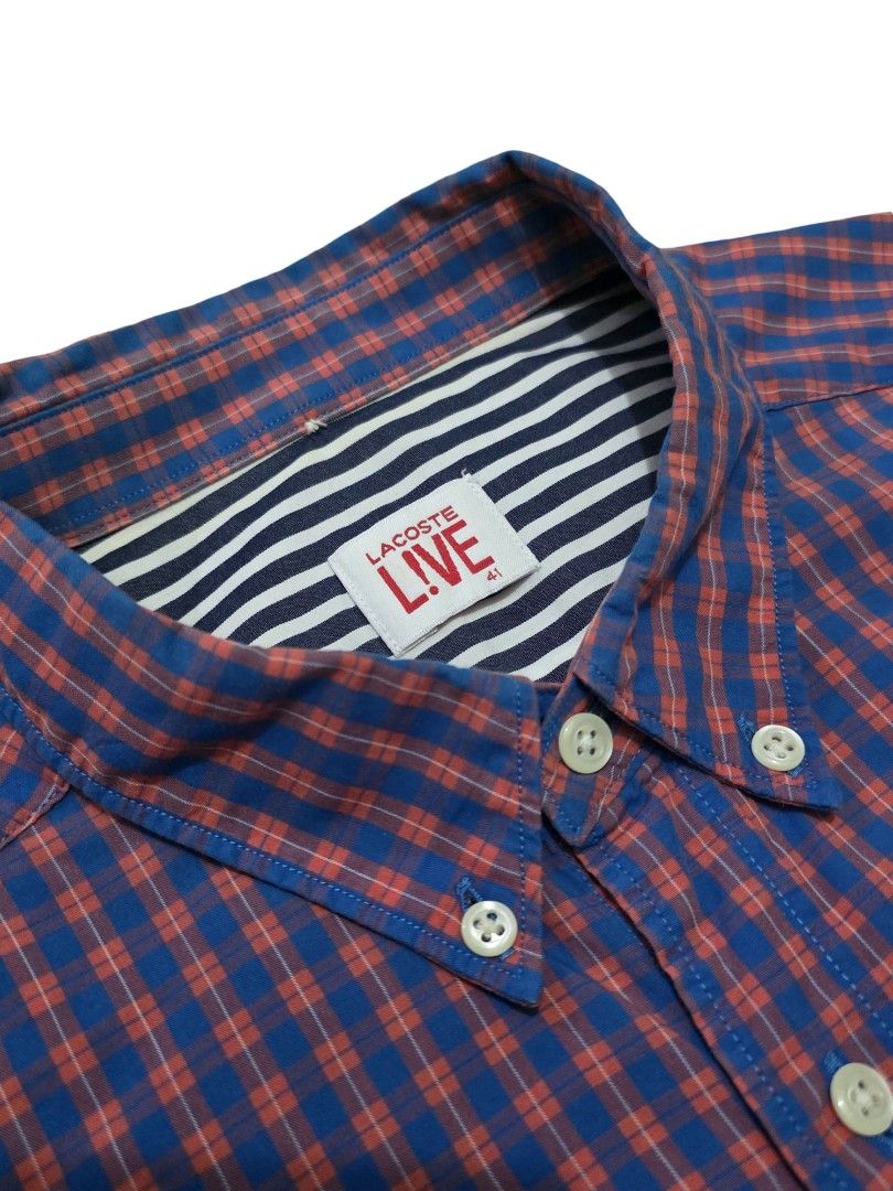 Lacoste Live Checkered Short Sleeve Shirt (Category: Tshirts & Polo Shirts ) located in Angeles City. Submitted by recyclecenter (Listing ID 1439211496, Image 3). Description: Size 41 fits M -L Shoulder 18 inches Width 21 inches Length 29.5 inches.