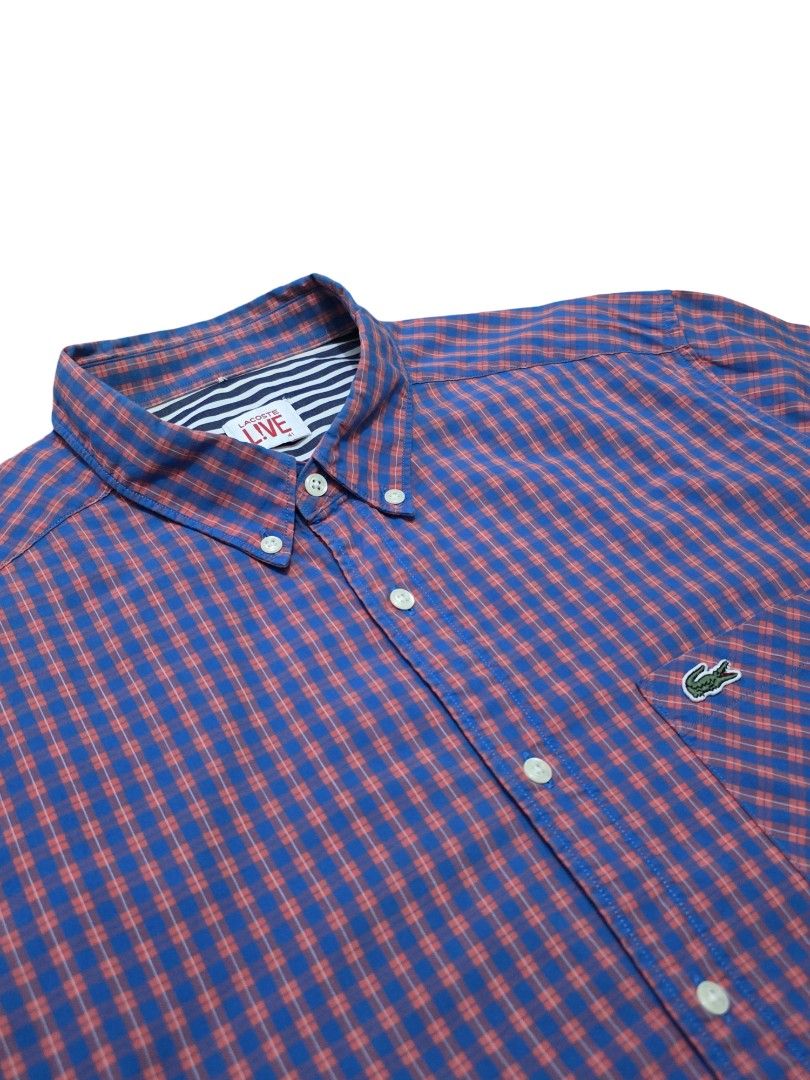 Lacoste Live Checkered Short Sleeve Shirt (Category: Tshirts & Polo Shirts ) located in Angeles City. Submitted by recyclecenter (Listing ID 1439211496, Image 1). Description: Size 41 fits M -L Shoulder 18 inches Width 21 inches Length 29.5 inches.