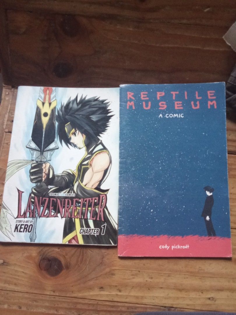 Lanzenreiter Chapter 1 & Reptile Museum Vol. 1 (Category: Comics & Manga) located in Pasig City. Submitted by teebeedeee (Listing ID 1439247622, Image 1). Description: Selling two comic books: "Lanzenreiter Chapter 1" by Kero and "Reptile Museum Vol. 1 Issue 1" by Cody Pickrodt. "Reptile Museum" is published by Ray Ray Books. The "Reptile Museum" comic is priced at $5.00. . preowned copies complete pages.visible folds on cover and some pages .no 