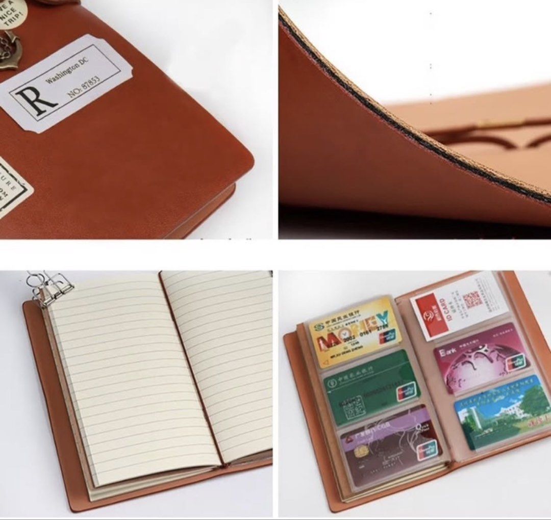 Leather Notebook with Kraft Paper and Card Storage (Category: Stationery & School Supplies) located in Manila. Submitted by ruthcamille (Listing ID 1439222357, Image 2). Description: - Leather notebook with string closure - Includes kraft paper, lined paper, card storage bag, and PVC storage bag - Available in a variety of colors - Designed to hold cards and a phone - Ideal for journaling, note-taking, and organizing Free name engraving! .
