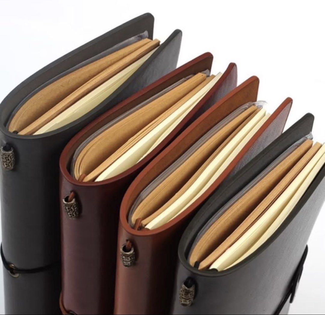 Leather Notebook with Kraft Paper and Card Storage (Category: Stationery & School Supplies) located in Manila. Submitted by ruthcamille (Listing ID 1439222357, Image 1). Description: - Leather notebook with string closure - Includes kraft paper, lined paper, card storage bag, and PVC storage bag - Available in a variety of colors - Designed to hold cards and a phone - Ideal for journaling, note-taking, and organizing Free name engraving! .
