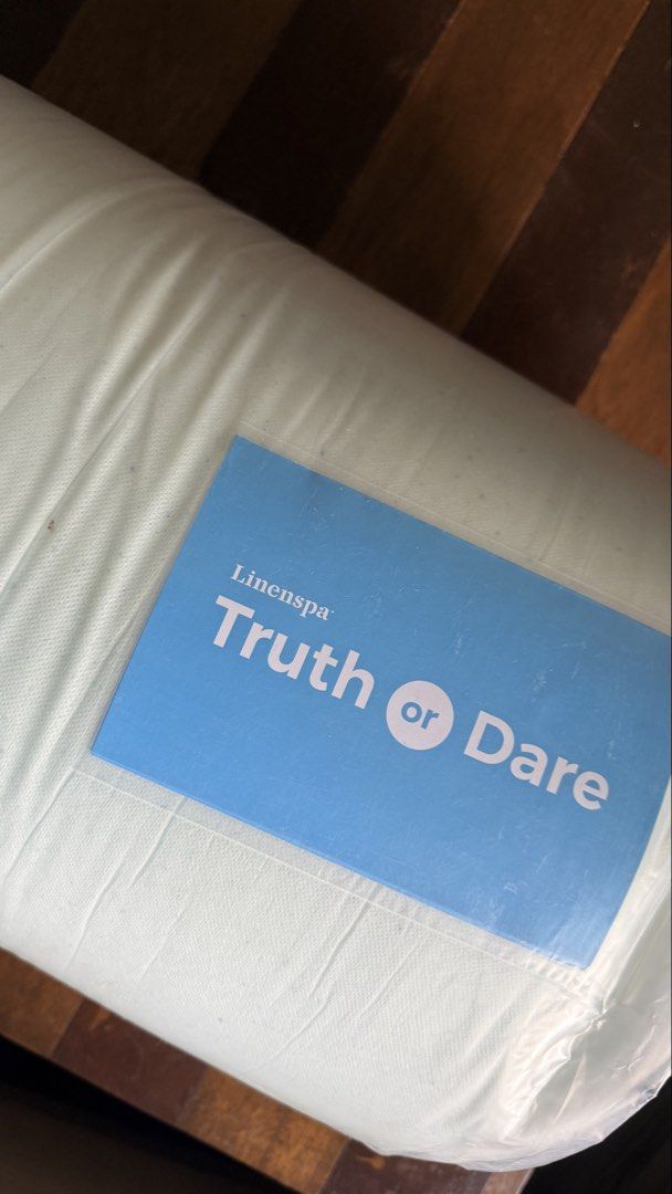 Linenspa Truth or Dare Mattress (Category: Bed Frames & Mattresses) located in Valenzuela. Submitted by dees.corner (Listing ID 1439079449, Image 2). Description: - Brand new Linenspa Truth or Dare mattress - Still in original packaging - Rolled up and sealed in plastic - Visible product label - Ready for pickup!.