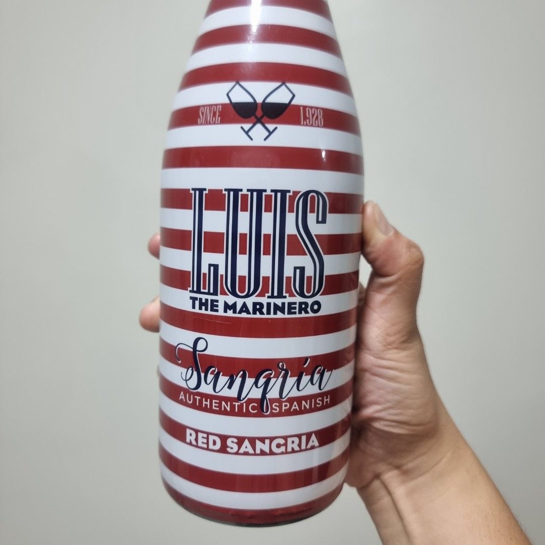 Luis The Marinero Red Sangria (Category: Beverages) located in Pasig City. Submitted by lesmitch (Listing ID 1439146158, Image 2). Description: - Authentic Spanish Luis The Marinero Red Sangria - Expiration Date: April 29, 2027 ~ Check all photos for the item's actual condition and measurements ~ Payment is via gcash, pay maya or bdo ~ Shipping is via lalamove, grab, j&t or you can book your own preferred courier ~ Message me for other details.