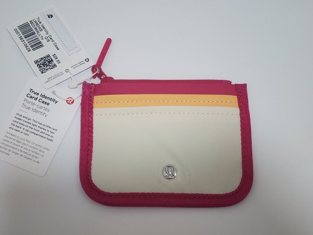 Lululemon True Identity Card Case Wallet Pink/White (Category: Wallets & Card holders) located in Pasig City. Submitted by jam1ekow (Listing ID 1439104350, Image 1). Description: Authentic Lululemon card case/wallet Brand new with tag Compact and lightweight, perfect for cards, cash, coins, IDs, or small essentials Zipper closure with multiple card slots Cute pink and white color combination 💕 ✔️ Original/authentic ✔️ Excellent unused condition 