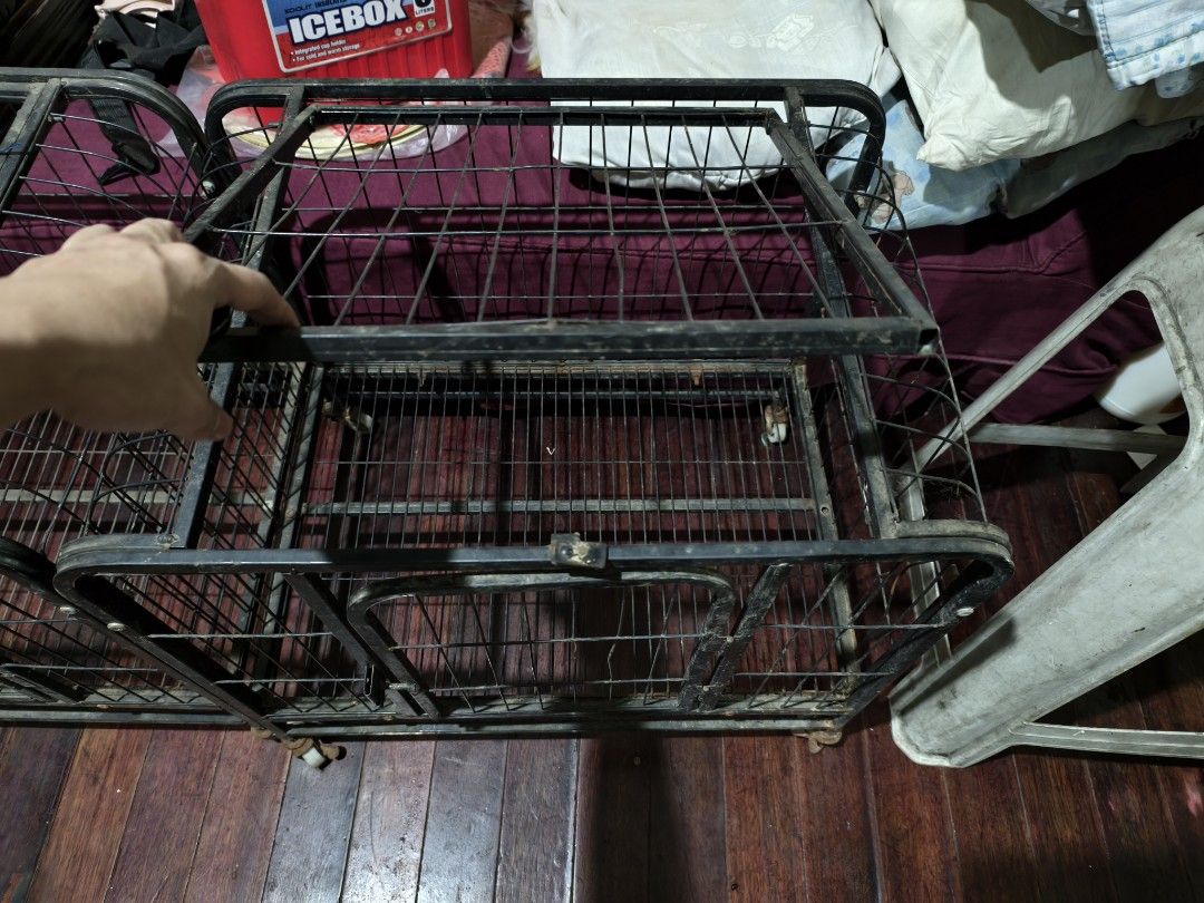 Metal Dog Crate with Wheels (Category: Homes & Other Pet Accessories) located in Marikina City. Submitted by rtobs08 (Listing ID 1439085171, Image 2). Description: 650 each - Sturdy metal dog crate - Wire mesh design for ventilation - Double-door for easy access - Equipped with wheels for mobility - Suitable for small to medium - Provides a safe and secure environment for your pet 60x45x58.