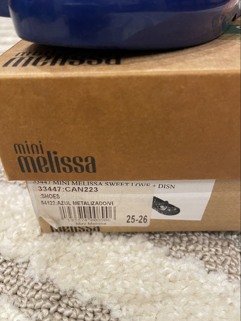 Mini Melissa Disney Sweet Love (Category: Babies & Kids Fashion) located in Quezon City. Submitted by mikerob16 (Listing ID 1439078203, Image 2). Description: Never Used Mini Melissa. No Issues. With Box. .