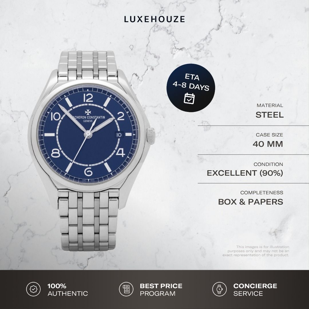 Mint Aug 2022 Vacheron Constantin Fiftysix 4600E/110A-B487 Blue (Category: Watches) located in Singapore. Submitted by luxehouze (Listing ID 1419609080, Image 1). Description: READY FOR EXTRA DEALS? Join our Community for special offers and latest arrivals! //bit.ly/LHWatchesSG Luxehouze is your trusted marketplace to buy and sell luxury goods. Luxehouze SG Pte Ltd is a licensed luxury goods marketplace and regulated dealer. WHY US? 100% Authenti