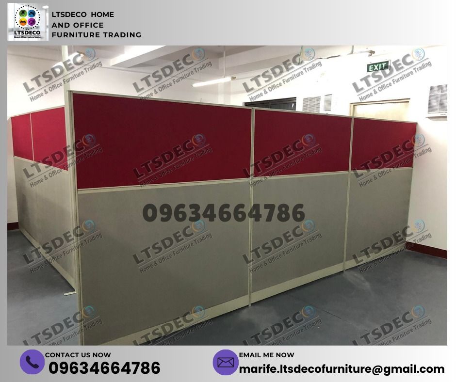 new wall panel divider office partition furnitures (Category: Office Furniture & Fixtures) located in Caloocan City. Submitted by sanchez444 (Listing ID 1439250567, Image 1). Description: For inquiries, quotations, estimates, and orders, please contact us for faster transactions or kindly send your floor plan layout via email. 👩‍💼 Look for Ms. 𝐋𝐈𝐑𝐀𝐀 Sales Executive - 📞 V I B E R NUMBER: 𝟎𝟗𝟔𝟑𝟒𝟔𝟔𝟒𝟕𝟖𝟔 📞 W H A T S APP NUMBER: 𝟎𝟗