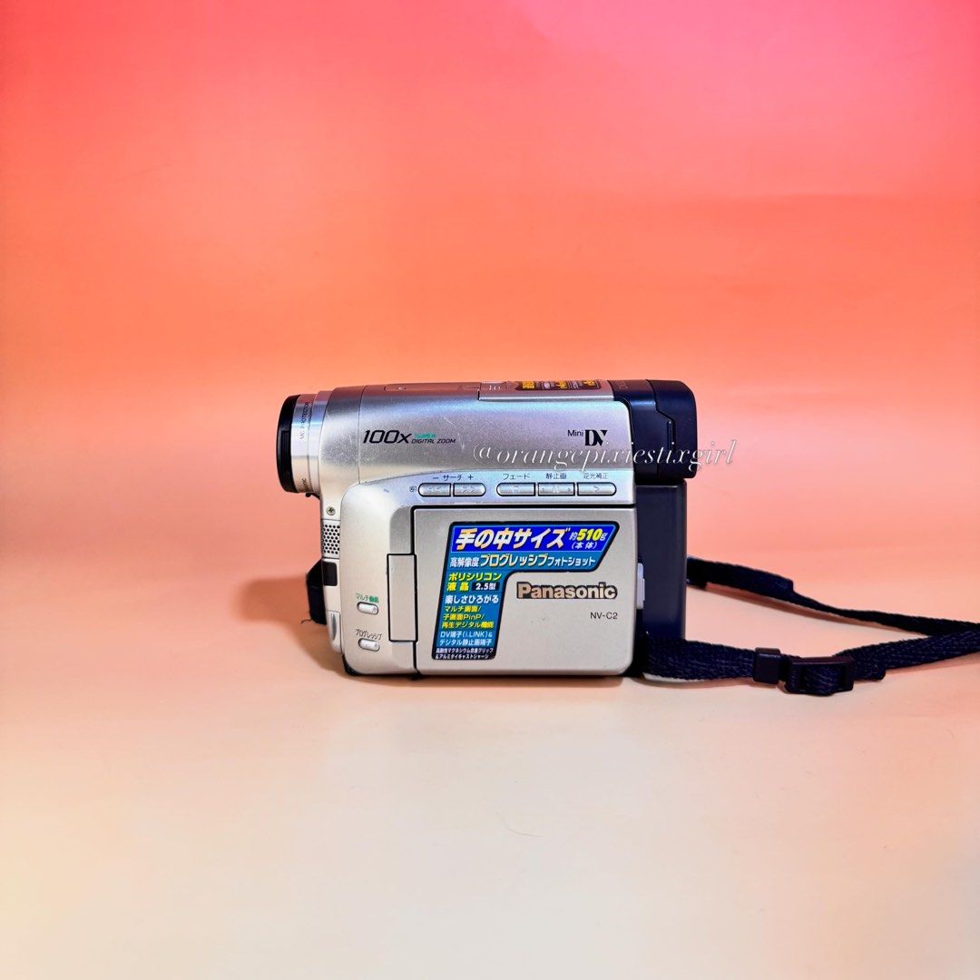 Panasonic NV-C2 MiniDV Camcorder (Category: Video Cameras) located in Bulacan. Submitted by orangepixiestixgirl (Listing ID 1423527337, Image 1). Description: ‼️message me on ig, @orangepixiestixgirl for inquiries and transactions‼️ ‼️ CAN’T REPLY HERE ‼️ Panasonic NV-C2 MiniDV Camcorder 10x Optical Zoom 100x Digital Zoom Zoom working —Video playback and tape loading/ejecting are fully functional. —Viewfinder working. —Records video and photos to