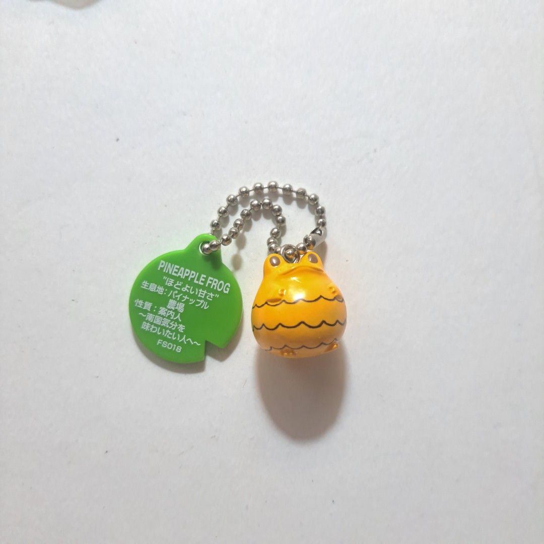 Pineapple Frog Keychain (Category: Character Goods) located in M'Lang. Submitted by ardinelle.finds (Listing ID 1439214270, Image 1). Description: Feel free to check my listings ~♪ I am willing to give discounts when you buy multiple items 🌱 Location: North Cotabato, Mindanao Couriers accepted: Flash Express, LBC, J&T please don't hesitate to message me for questionsꉂꉂ(ᵔᗜᵔ◍).