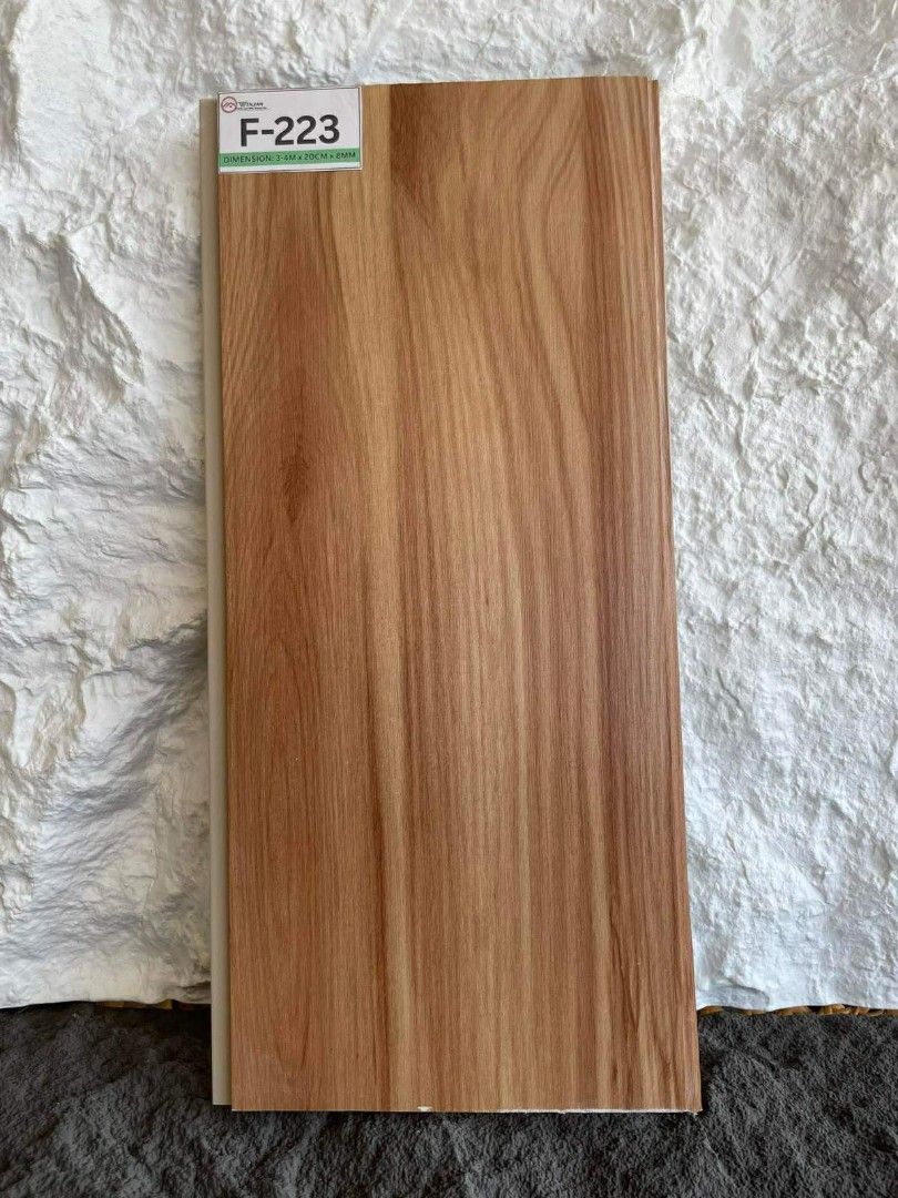 PVC Panel Wood Design (Category: Construction & Building Materials) located in Manila. Submitted by rowenavale01715 (Listing ID 1439232571, Image 3). Description: - PVC panels with wood design - Available colors: F-207, F-226, F-223, F-215, F-214 - Suitable for walls and ceilings - Stylish and durable finish - Easy to install and maintain - Perfect for home renovation.