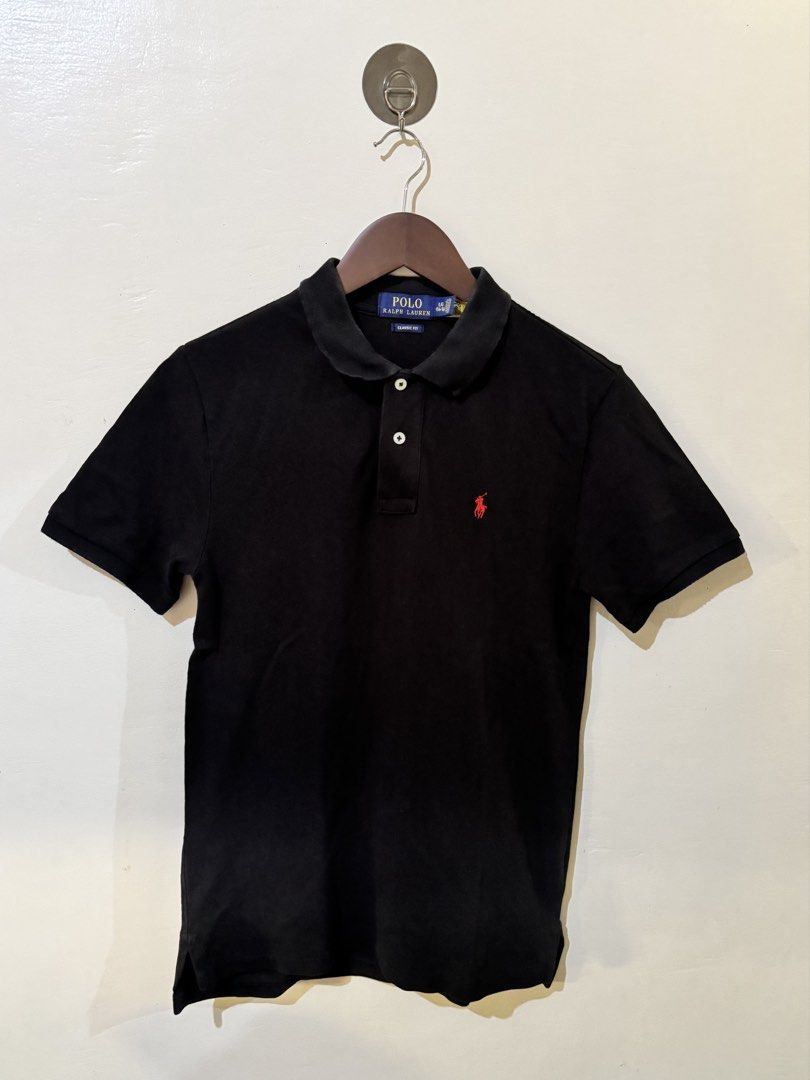 Ralph Lauren Black polo shirt with Scannable QR Code (Category: Tshirts & Polo Shirts ) located in Bacolod City. Submitted by bi.fl (Listing ID 1439246370, Image 1). Description: Ralph Lauren Black polo shirt with Scannable QR Code L on tag (14-16)/ red color pony / Classic fit 17.5x24-26 No issues / minimal collar fold line only / color rate 9.5/10 Good condition both color and fabric. 🧾Mode of payment: GCash or Bank Transfer 📸Color may vary d