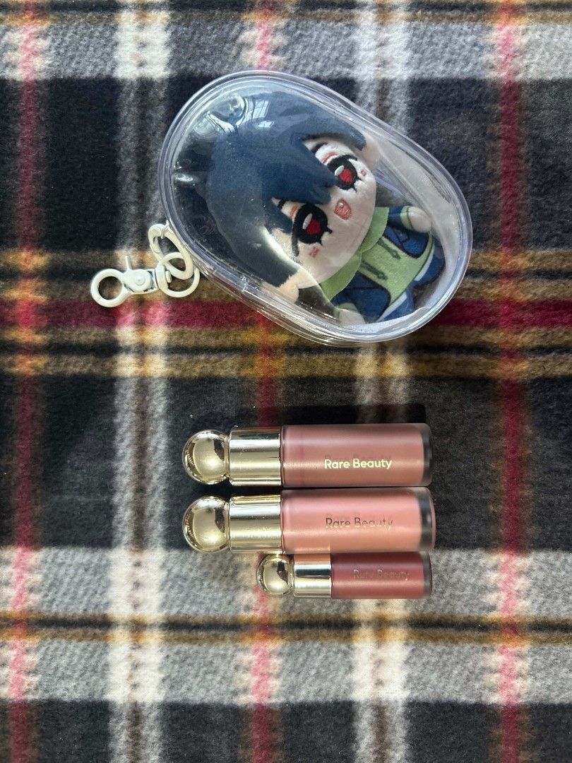 Rare Beauty Blushes (Encourage and bliss) (Category: Makeup) located in Caloocan City. Submitted by feldsparky89171 (Listing ID 1439155237, Image 1). Description: - Rare Beauty lip products (various shades) - Includes a plushie with keychain - Ideal for collectors and makeup lovers.