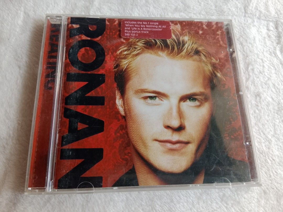 Ronan Keating CD (Category: CDs & DVDs) located in Manila. Submitted by angeloarce64172 (Listing ID 1439194631, Image 1). Description: - Ronan Keating CD - Features the hit single "When You Say Nothing At All" - Includes the dance track "Life Is A Rollercoaster" - Red cover with Ronan Keating's face - In original case.
