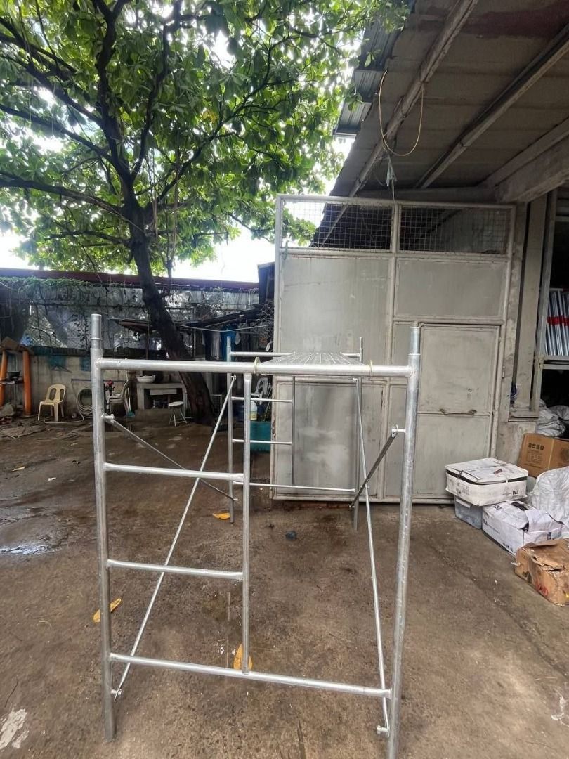Scaffolding Set (Category: Everything Else Others) located in Manila. Submitted by 09171479278_elsie. (Listing ID 1439093355, Image 1). Description: Scaffolding Set Specs: 1.2m x 1.7m Included: 2 hframes 2 xbraces 4 jointpins.