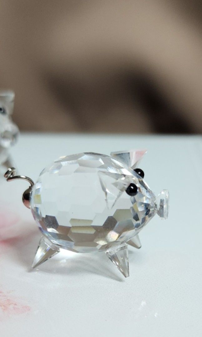 Swarovski Crystal Pig Figurine (Category: Vintage Collectibles) located in Baguio. Submitted by coffeesilvershadow_28 (Listing ID 1439121559, Image 1). Description: - Buy as is from HK box. NO box included - Swarovski crystal pig figurine - with markings - Miniature size (approx. 1 inch long) - 2 pcs. avail - Baguio dropping - Jnt shipping- Payment first plus sf before shippin.