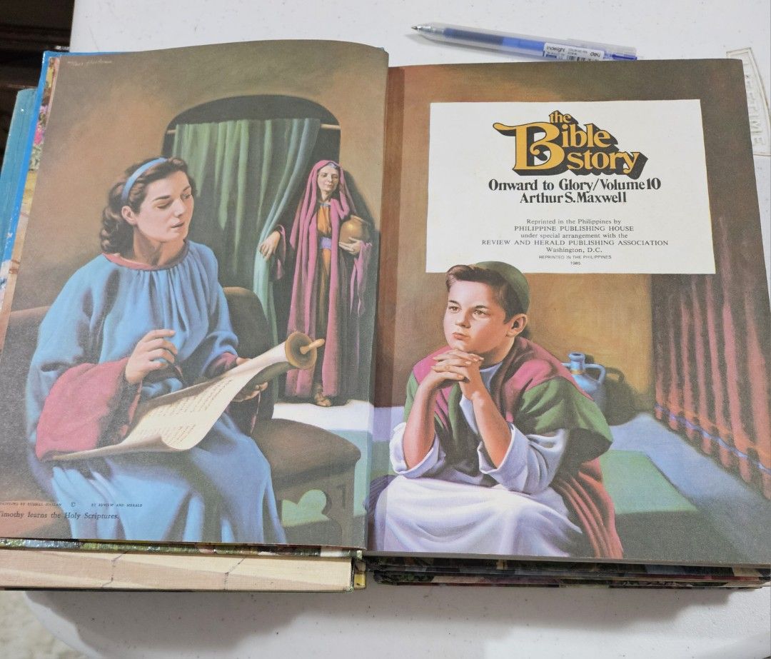 The Bible Story Volume 10 (Category: Children's Books) located in Caloocan City. Submitted by rm.diaz (Listing ID 1439107651, Image 2). Description: - The Bible Story Volume 10 by Arthur S. Maxwell - Features vibrant, colorful illustrations - Published by Philippine Publishing House - Cover illustration: Jesus with a group of people - Includes illustrations inside the book.