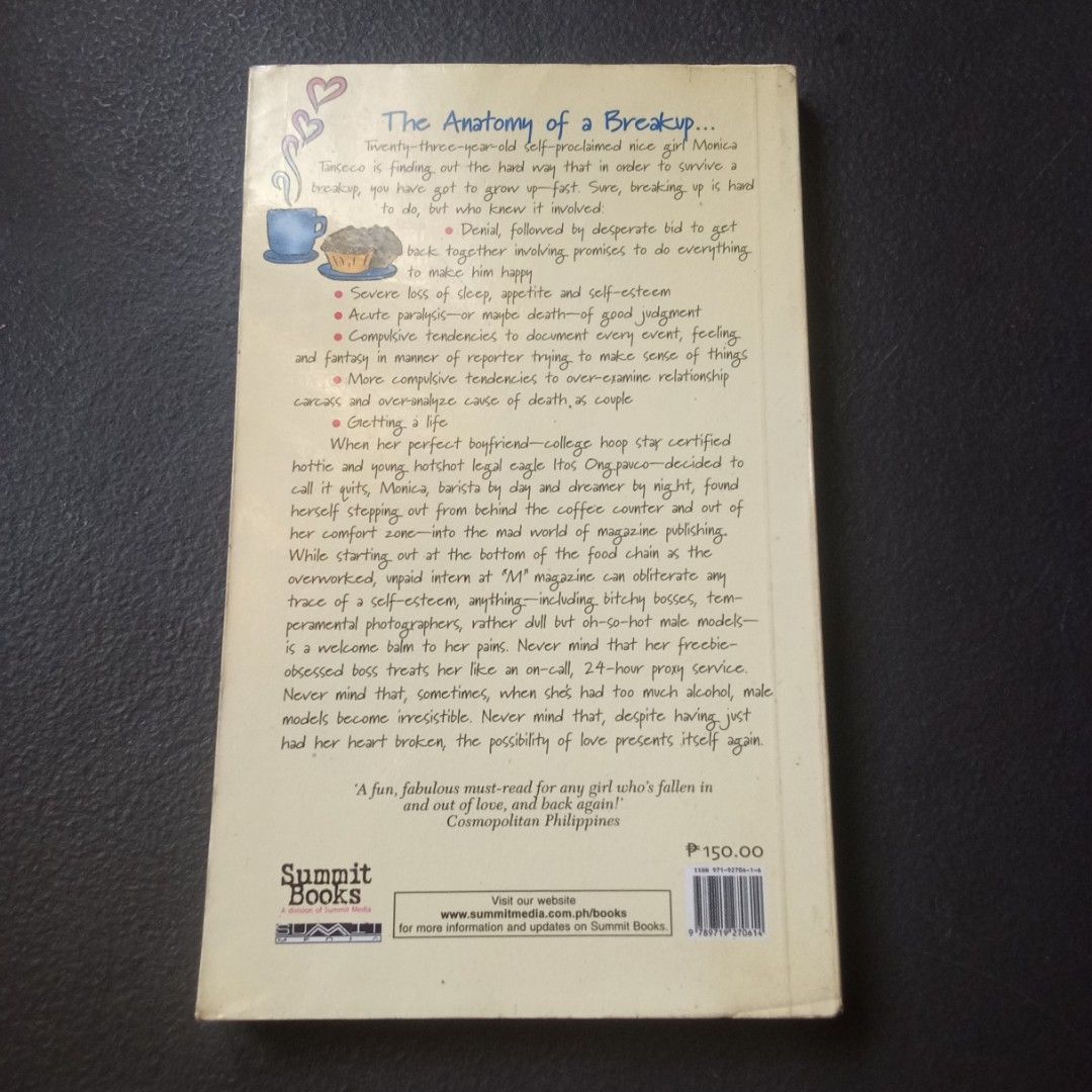THE BREAKUP DIARIES by Maya O. Calica ☕💔✨ (Category: Storybooks) located in Taguig. Submitted by closetandchapters (Listing ID 1439094312, Image 3). Description: A fun, relatable, and kilig-filled Filipino chick lit novel about heartbreak, healing, friendship, and finding yourself again 🌸 Perfect for fans of light romance and feel-good local reads! Benefits A witty and entertaining comfort read for romance and chick lit lovers 💕 • written by F