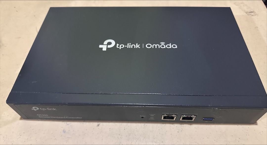TP Link Omada OC300 Hardware Controller (Category: Networking) located in Cebu City. Submitted by goodwill-sale (Listing ID 1439174325, Image 1). Description: RUSH SALE!!..... ITEM 1 TP Link Omada OC300 Hardware Controller Specifications: Brand / Model: TP-Link Omada OC300 Ports: 2x Gigabit Ethernet + 1x USB 3.0 Processor: Quad-core 1.2 GHz (ARM Cortex-A72) Memory: 2 GB DDR4 RAM / 8 GB eMMC Storage Device Capacity: Up to 500 APs, 100 Switches, 10