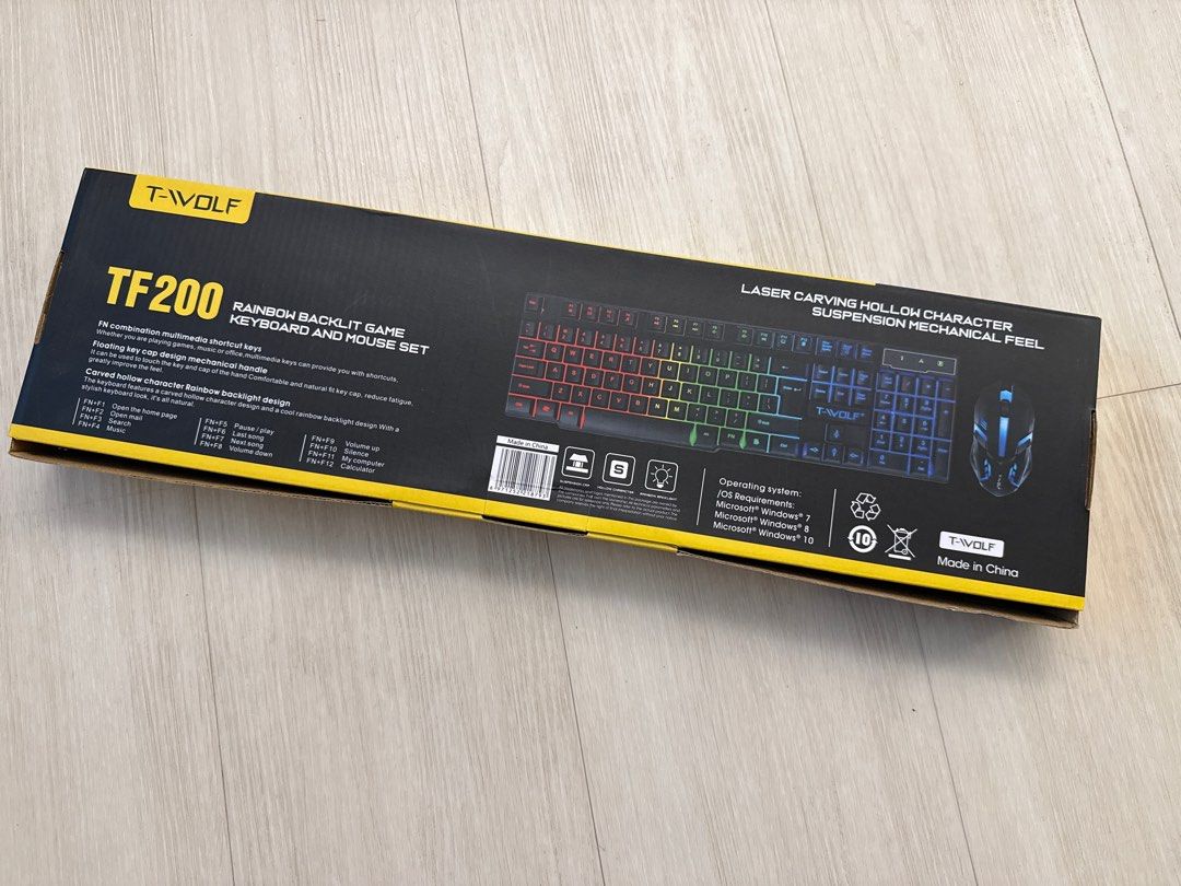 T-WOLF TF200 Rainbow Gaming Keyboard and Mouse Set460401452338401281
