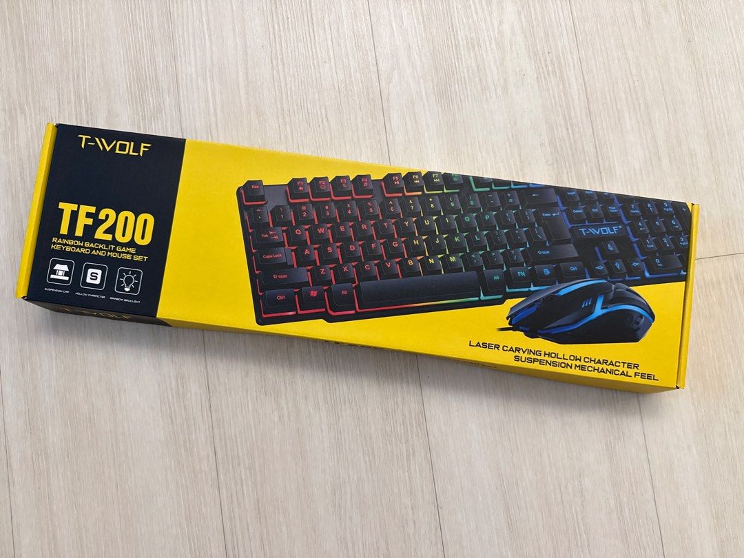 T-WOLF TF200 Rainbow Gaming Keyboard and Mouse Set460401452338401280