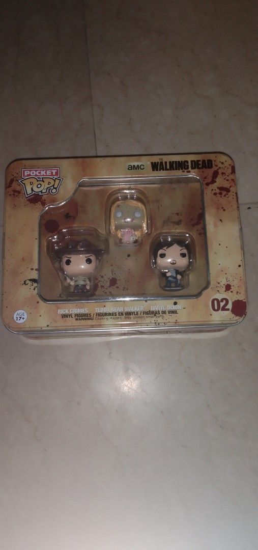 Walking dead figures in tin can (Category: Figurines & Statues) located in Quezon City. Submitted by eidorableshop (Listing ID 1439093499, Image 1). Description: .