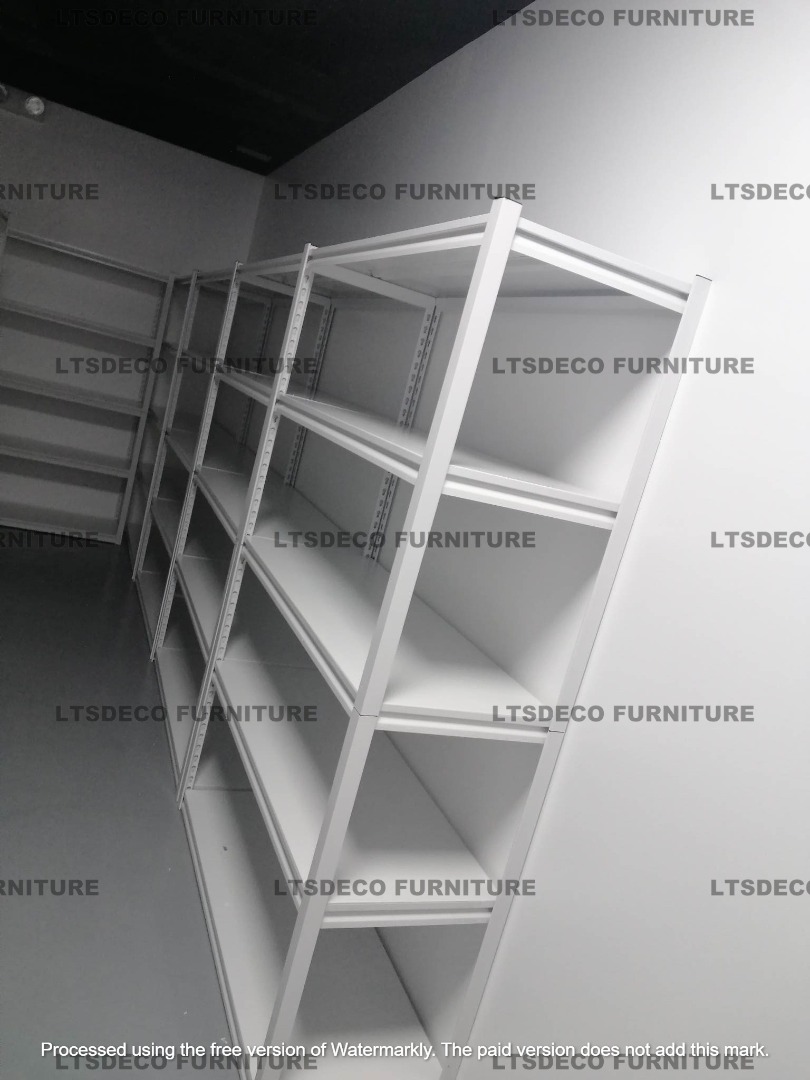 White Metal Shelving Unit Office Partition Office Furniture, Furniture ...