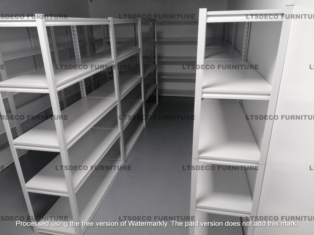 White Metal Shelving Unit Office Partition Office Furniture, Furniture ...