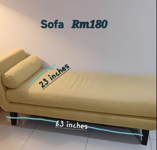 (IKEA) Leather Sofa Chaise Lounge 1 Seater, Furniture &amp; Home Living ...