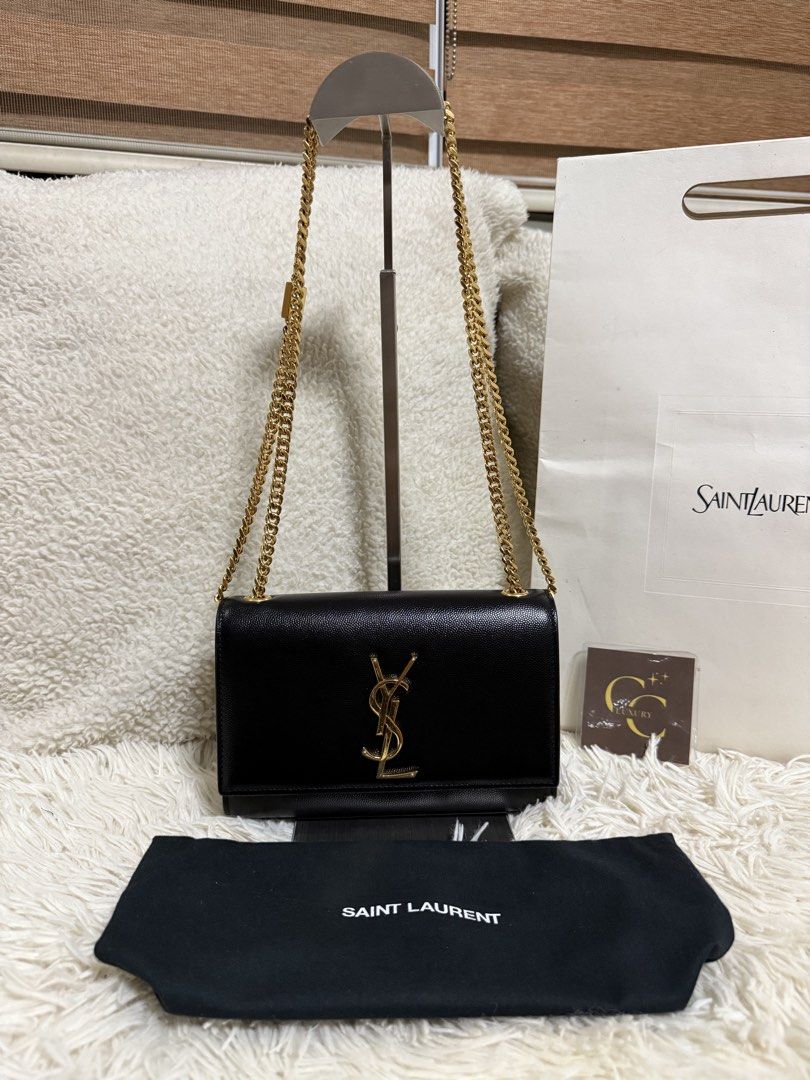 YSL Kate Small Black GHW (Category: Luxury Bags & Wallets) located in Manila. Submitted by ccluxuryy (Listing ID 1439200354, Image 1). Description: Saint Laurent Kate Small in Black Grained Leather GHW SRP: P126k Good condition with signs of usage Comes with dust bag and paper bag P53k only Location: Merville, Paranaque Meet up: MOA, DLSU, Newport, Greenbelt, BGC Delivery: Grab, Lalamove or LBC Guaranteed authentic or money back 💯 .