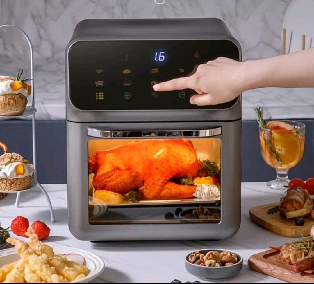 16L Air fryer oven (Category: Cookware & Accessories) located in Binan City. Submitted by zealwolf.00c058 (Listing ID 1439323518, Image 3). Description: LCD MULTI FUNCTION TOUCH 3-Layer capacity Fully automatic Air fryer.