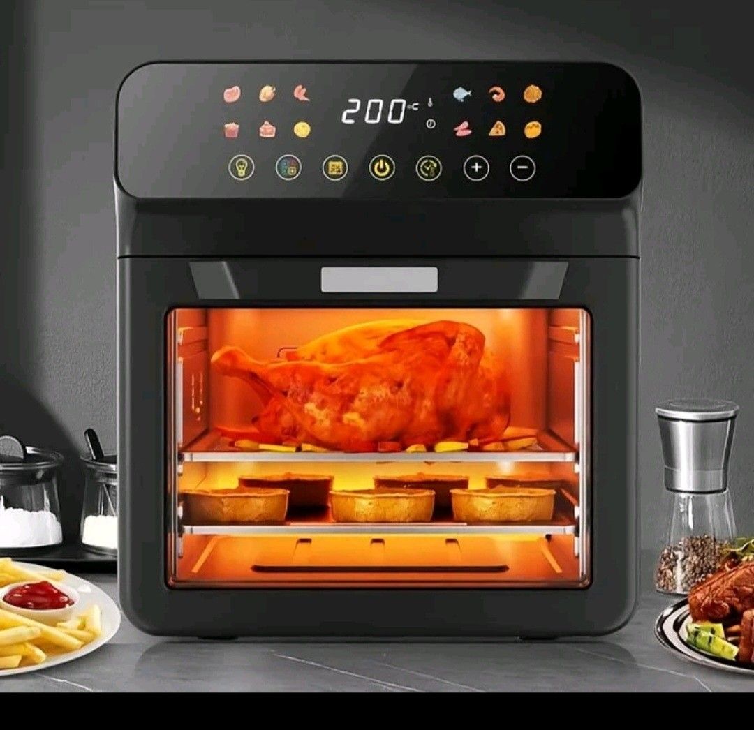 16L Air fryer oven (Category: Cookware & Accessories) located in Binan City. Submitted by zealwolf.00c058 (Listing ID 1439323518, Image 2). Description: LCD MULTI FUNCTION TOUCH 3-Layer capacity Fully automatic Air fryer.
