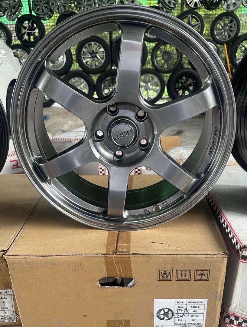 18” Te37 Sonic design code RGW032FF Mags 5Holes pcd 114 Bnew (Category: Mags and Tires) located in Quezon City. Submitted by mindanaotyrehaus (Listing ID 1439405817, Image 2). Description: 4pcs. 18” TE37 Design code RGW032FF Hyperblack Brandnew magwheels 5 Holes pcd 114 x8 width/ offset 40 Sold as set 4pcs for 26,000 pesos mags only *price may change without prior notice *txt or call us to check availability * fix price * Cash transaction/ GCash/