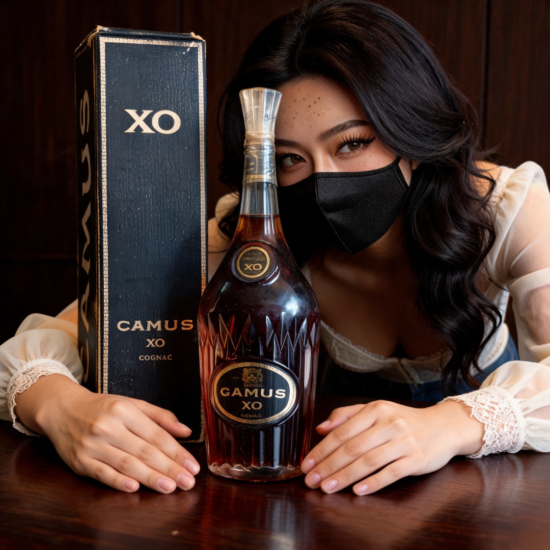 1L 1980s Camus XO Cognac Long Neck Vintage With Box Family Estate
