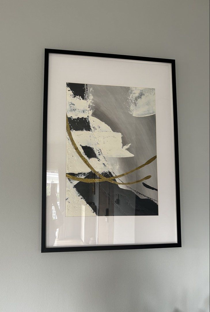 Abstract Art Painting with Black Frame, Hobbies & Toys, Art & Prints on ...