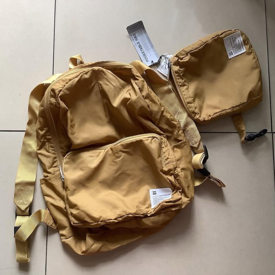 ACE Pocketable packable Backpack bnew bag (Category: Backpacks) located in Manila. Submitted by lianlim.mail (Listing ID 1439308376, Image 1). Description: - Pocketable backpack in mustard yellow - Adjustable straps for a comfortable fit - Features a convenient front pocket - Bag+pouch set - bnew.