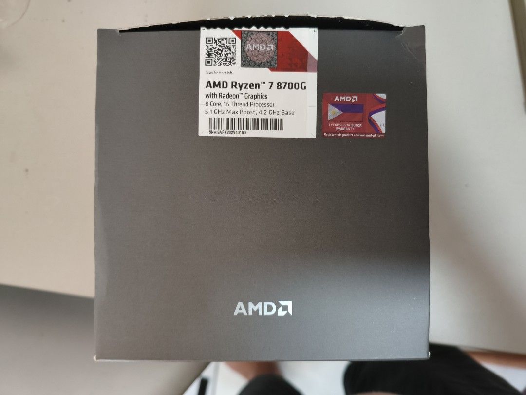 AMD Ryzen 7 8700G Processor (Category: Computer Parts) located in Manila. Submitted by nino.banzon (Listing ID 1439288177, Image 1). Description: - AMD Ryzen 7 8700G processor - Integrated Radeon Graphics - 8 Cores / 16 Threads - Max Boost Clock: 5.1 GHz - Base Clock: 4.2 GHz Complete with receipt from PC Worth Purchase date: April 22, 2025 I will not entertain messages that will ask if item is still available Deretcho offer na agad, reply ako ka