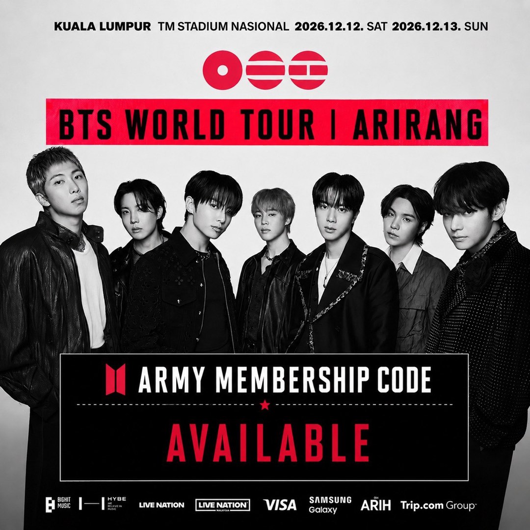 [ARMY CODE] BTS WORLD TOUR 'ARIRANG' IN KUALA LUMPUR, Tickets ...