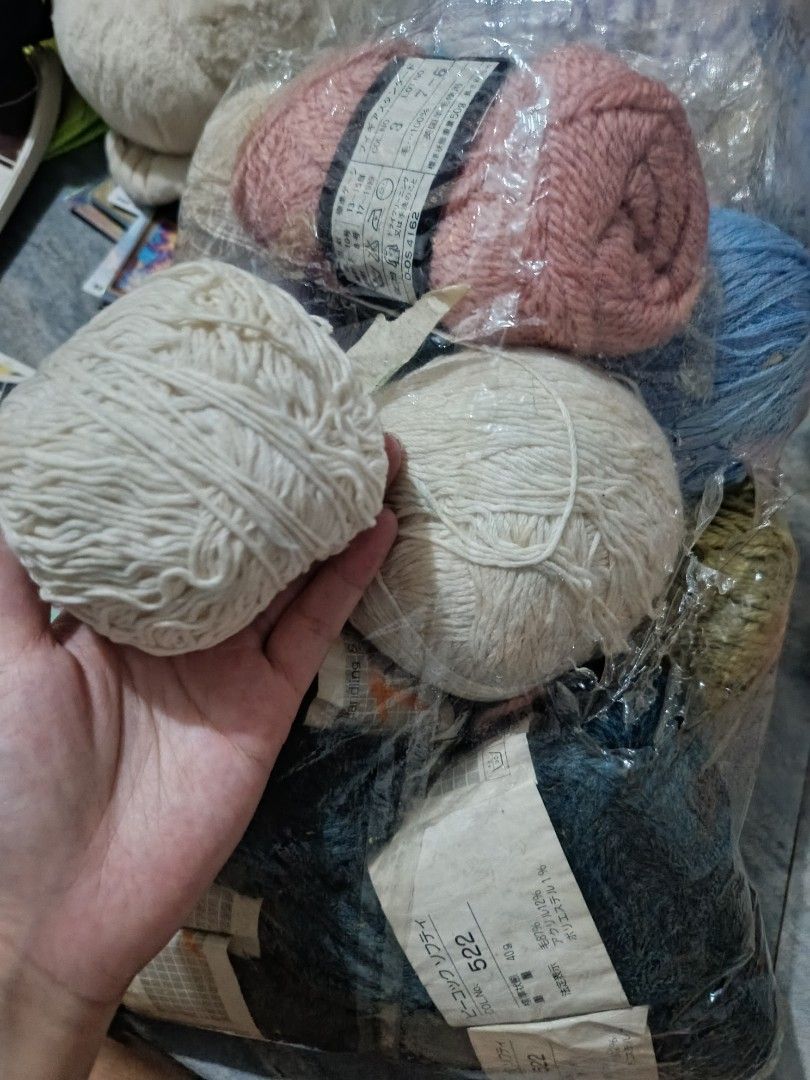Assorted Yarn Bundle from Japan (Category: Craft Supplies & Tools) located in Cebu City. Submitted by vionchan (Listing ID 1439354672, Image 3). Description: High quality yarns from Japan white black blue pink brown/yellow colors assorted.