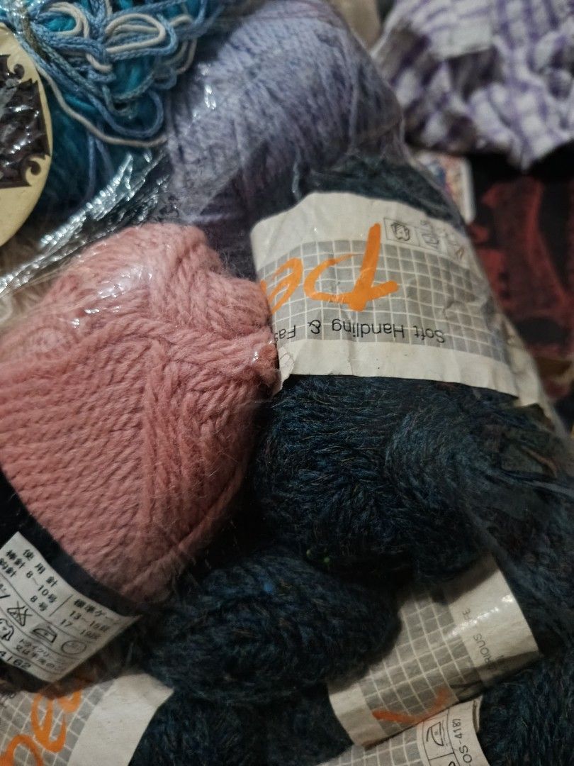 Assorted Yarn Bundle from Japan (Category: Craft Supplies & Tools) located in Cebu City. Submitted by vionchan (Listing ID 1439354672, Image 2). Description: High quality yarns from Japan white black blue pink brown/yellow colors assorted.