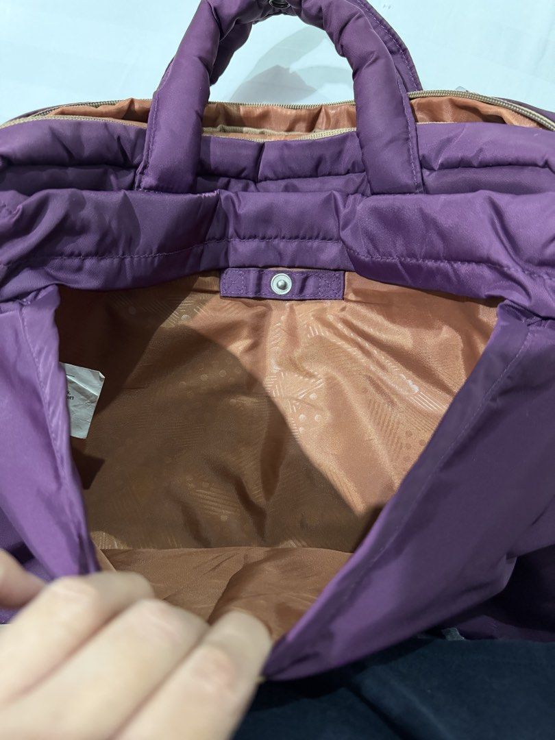 Authentic Hellolulu 15" Padded Laptop Bag / Briefcase (Plum/Purple) (Category: Laptop Bags & Sleeves) located in Marikina City. Submitted by kscanlas12 (Listing ID 1439380953, Image 3). Description: 9/10 (Excellent preloved condition, very clean interior and exterior, all zippers/snaps working perfectly) Fits up to 15” laptops: Has a dedicated, thickly padded mesh laptop sleeve section inside to secure your device. 2-Way Carry: Use the comfortabl