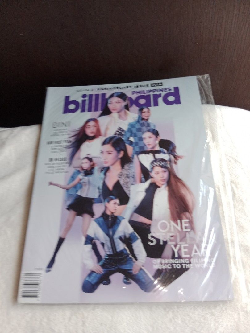 BINI Billboard Philippines Magazine (Category: Magazines) located in Manila. Submitted by angeloarce64172 (Listing ID 1439415525, Image 1). Description: - Billboard Philippines magazine featuring BINI - Anniversary issue - Includes photo postera - Sealed in plastic.